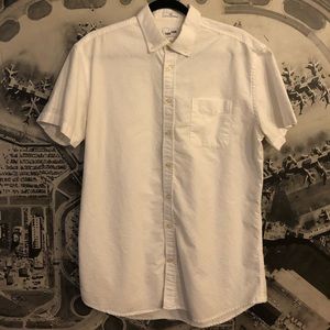Frank & Oak Lrg White Oxford SS Button-up Shirt.
